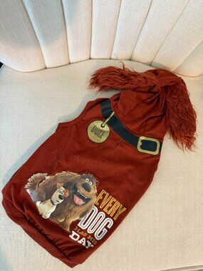 MEDIUM Secret Life Of Pets DUKE dog Halloween costume hoodie shirt ears graphic